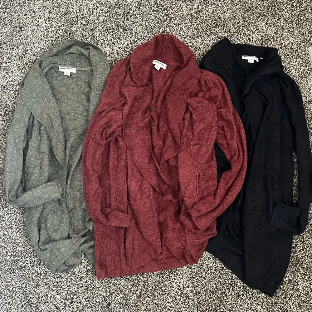 3 NWOT Barefoot Dreams CozyChic Lite Circle Cardigans